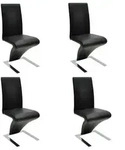 vidaXL Esszimmerstuhl Esszimmerst&uuml;hle 4 Stk. Schwarz Kunstleder (4 St)