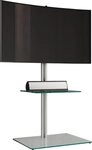 VCM TV-St&auml;nder TV Standfu&szlig; Alu Glas Fernseh St&auml;nder Fu&szlig; Alani, (bis 70...