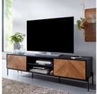 FINEBUY Lowboard FB77738 TV-Board Kommode 160cm MDF Eiche Schwarz Dekor Design (Holz