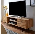 FINEBUY Lowboard FB76449 TV-Board Kommode 160cm MDF Eiche Dekor Design mit 2 T&uuml;ren