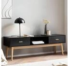 FINEBUY Lowboard FB99993 TV Schrank 150 cm Schwarz Schubladen Fernsehkommode...