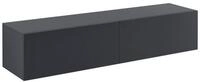 en.casa H&auml;ngeschrank &raquo;Evaton&laquo; TV Lowborad 140cm, 2 Ablagef&auml;cher, Dunkelgrau, matt