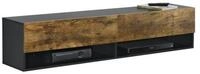 en.casa H&auml;ngeschrank Halmstad TV Lowboard 140 cm zwei Ablagef&auml;cher Schwarz /