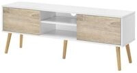 en.casa Lowboard, &raquo;Eskilstuna&laquo; Fernsehtisch 120x29,5x46,5cm Wei&szlig; / Eiche