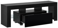 en.casa TV-Board, &raquo;Grimsey&laquo; TV Lowboard mit LED Beleuchtung und Glasablage