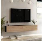 en.casa TV-Schrank &raquo;Lapinlahti&laquo; 180x31,5x29,5cm Eiche/Schwarz