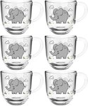 LEONARDO Tasse BAMBINI Elefant 6er-Set, 6-tlg., Glas, 280 ml, 6-teilig