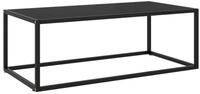 vidaXL Couchtisch Couchtisch Schwarz mit Schwarzem Glas 100x50x35 cm (1-St)