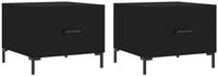vidaXL Couchtisch Couchtische 2 Stk. Schwarz 50x50x40 cm Holzwerkstoff (2-St)