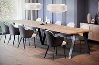 Endo-Moebel Esstisch Lungo XXL 130-405 cm, Metallgestell, ausziehbar, erweiterbar,