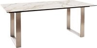 DELIFE Esstisch Edge, Keramik Calacatta Luxe Wei&szlig;-Gold-Grau 200x100 Edelstahl...