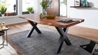 Massivart&reg; Baumkantentisch TOMASO / Massivholz Akazie / 55 mm Tischplatte,