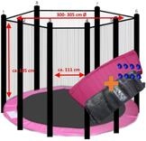 walexo Gartentrampolin Trampolin Randabdeckung mit Sicherheitsnetz f&uuml;r 8 Stangen, &Oslash;