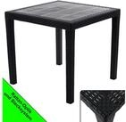 Progarden Gartentisch Kunststoff Anthrazit Rattanoptik Bistro 80 x 80 cm (1-St),