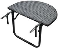 DEGAMO Balkonh&auml;ngetisch SEVILLA (1-St), 60x40cm, Metall und Polyrattan schwarz,