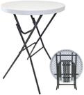 TRUTZHOLM Stehtisch klappbar &Oslash; 80 cm Tischplatte H&ouml;he 110 cm Partytisch Bistrotisch