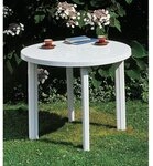 Ipae-Progarden Gartentisch Gartentisch Tondo&nbsp;90cm wei&szlig; Kunststoff&nbsp;Terrassentisch