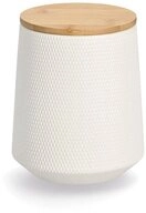 Zeller Present Aufbewahrungskorb Vorratsdose m. Bambusdeckel, 1080 ml, Keramik,