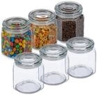 relaxdays Vorratsglas 6er Set Vorratsgl&auml;ser mit Deckel 1300 ml, Glas