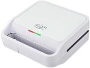 Adler 2-in-1-Sandwichmaker AD 3070, Kontaktgrill, 1100W, antihaftbeschichtet, wei&szlig;