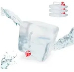 relaxdays Kanister Faltkanister 4er Set, 15 Liter rot|wei&szlig; 25 cm x 27 cm x 29...