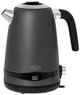 Adler Wasserkocher AD 1295, mit LCD Display, Temperaturregelung, 1,7 Liter, grau