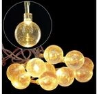 BURI Lichterkette LED Lichterkette mit Glitzerkugeln Weihnachtsbeleuchtung warmwei&szlig;,