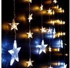 Spetebo Lichtervorhang LED Sternen Lichtervorhang - 250 cm - 138 LED,...