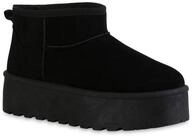 VAN HILL 840485 Plateaustiefelette Damen Warm Gef&uuml;tterte Plateau Boots Stiefeletten