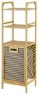 en.casa W&auml;schekorb, Tidaholm Bambus-W&auml;scheregal mit 2 Ablagen 118x40x31cm...