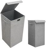 DuneDesign W&auml;schekorb mit Deckel - 50L W&auml;schetruhe in Leinenoptik - 30x60x60