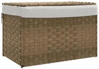 vidaXL W&auml;schekorb W&auml;schekorb mit Deckel 55,5x35x34 cm Poly Rattan (1 St)