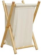vidaXL W&auml;schekorb W&auml;schekorb Cremewei&szlig; 41,5x36x63,5 cm Bambus (1 St)