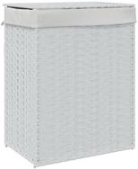 vidaXL W&auml;schekorb, W&auml;schesammler mit Deckel Wei&szlig; 46x33x60 cm Poly Rattan