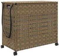 vidaXL W&auml;schekorb W&auml;schekorb mit Rollen 66x35x60 cm Rattan (1 St)