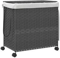 vidaXL W&auml;schekorb, W&auml;schesammler mit Rollen Grau 60x35x60,5 cm Rattan