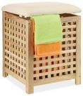 relaxdays W&auml;schekorb mit Sitz Walnuss