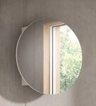 xonox.home Badezimmerspiegelschrank Spiegelschrank rund Riff, wei&szlig;, ohne...