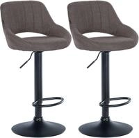 CLP Barhocker Milet Stoff (Set, 2er), Stoffbez&uuml;ge, h&ouml;henverstellbar und...