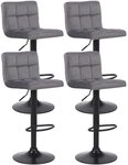 CLP Barhocker Feni Samt (Set, 4 St., 4er), drehbar und stufenlos h&ouml;henverstellbar