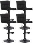 CLP Barhocker Feni Samt (Set, 4 St., 4er), drehbar und stufenlos h&ouml;henverstellbar