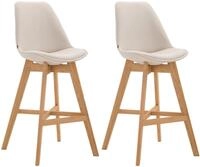 CLP Barhocker Cannes (Set, 2er), Stoff-Bezug, R&uuml;ckenlehnen, Fu&szlig;st&uuml;tze