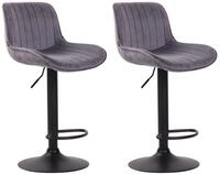 CLP Barhocker 2er Set Barhocker Lentini Samt schwarz
