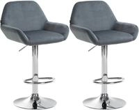 CLP Barhocker Braga Samt (Set, 2er), drehbar und stufenlos h&ouml;henverstellbar