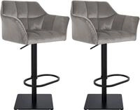 CLP Barhocker Damaso (Set, 2er), mit Samtbezug, h&ouml;henverstellbar, bis 150 kg