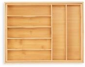 relaxdays Besteckkasten Ausziehbarer Besteckkasten aus Bambus