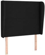 vidaXL Kopfteil vidaXL Kopfteil mit Ohren Schwarz 103x23x118/128 cm Stoff