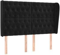 vidaXL Bett Kopfteil mit Ohren Schwarz 147x23x118/128 cm Samt (1-tlg)