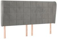 vidaXL Bett Kopfteil mit Ohren Hellgrau 163x23x118/128 cm Samt (1-tlg)