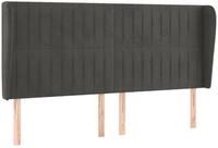 vidaXL Bett Kopfteil mit Ohren Dunkelgrau 163x23x118/128 cm Samt (1-tlg)